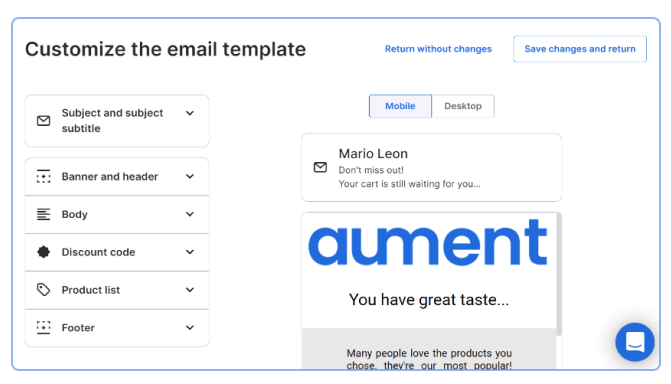 Customize templates to get repeat purchases