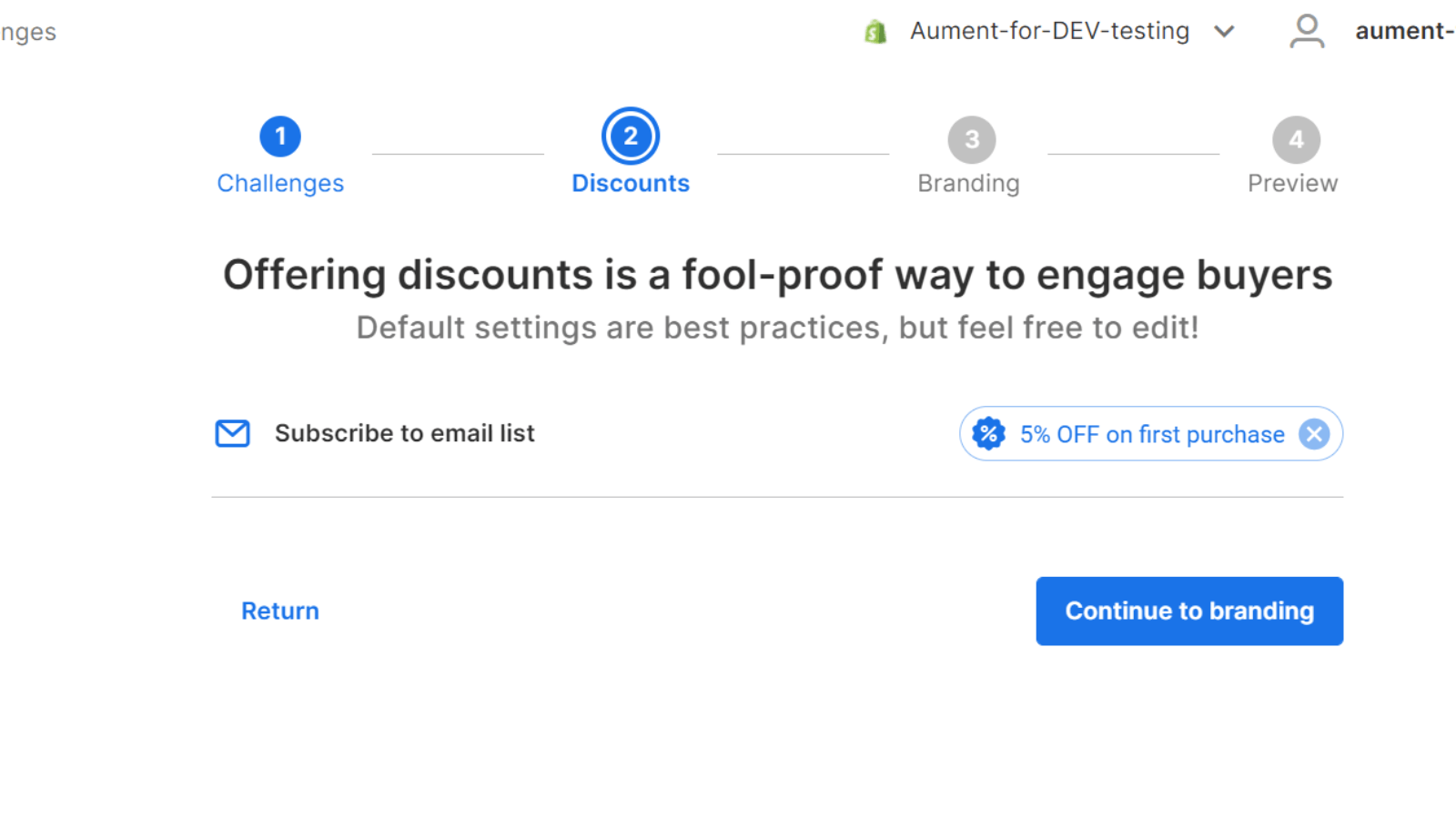 Activate discounts for your pop up alerts